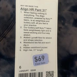 BRAND NEW - NEVER WORN Lululemon Agile 31” Leggings
